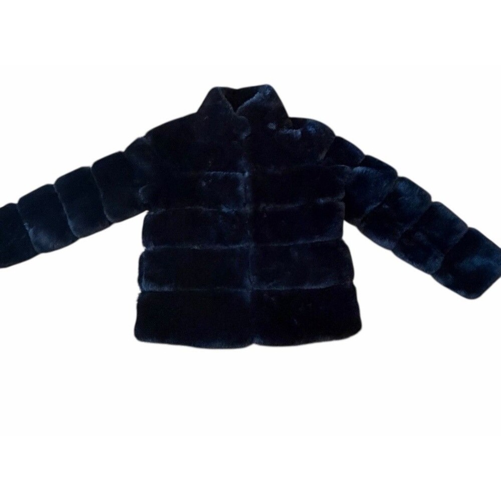 Lux Michael Kors Quilted Faux Fur Coat Jacket XS Soft Winter Jacket Black Ski